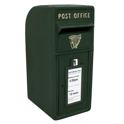 Green irish post box - post,