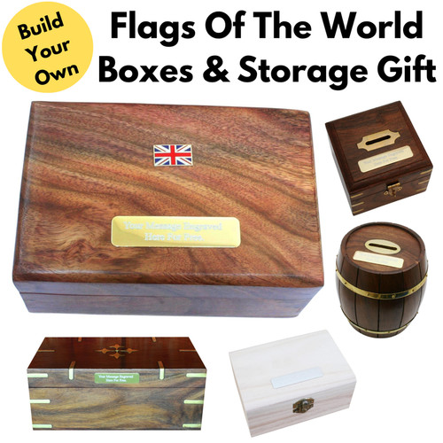 Flags the world wooden - the,